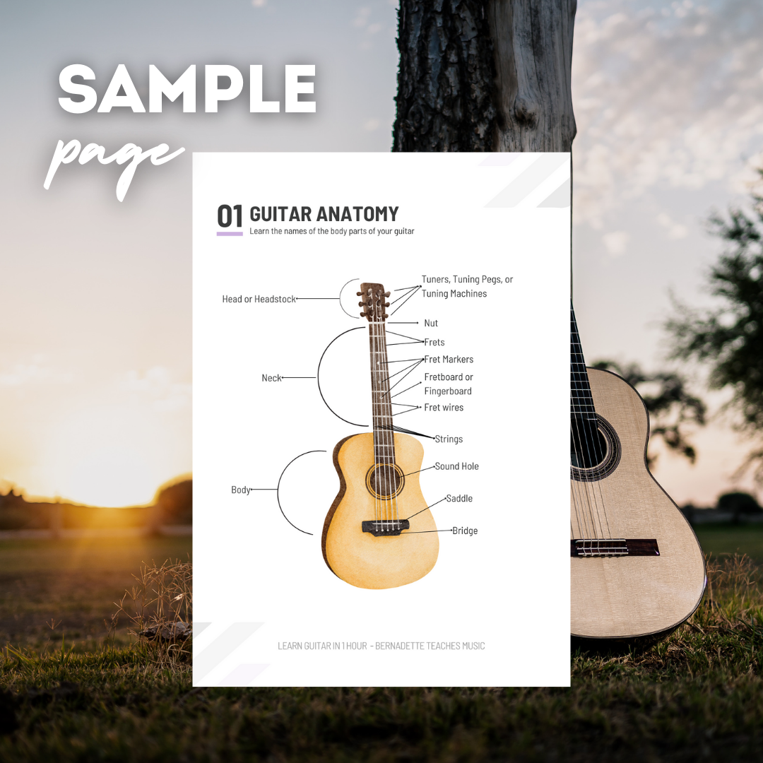 Learn to Play Guitar in 1 Hour: Beginner's Guide to Playing Guitar - Instant Digital Download