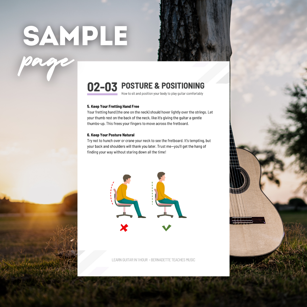 Learn to Play Guitar in 1 Hour: Beginner's Guide to Playing Guitar - Instant Digital Download