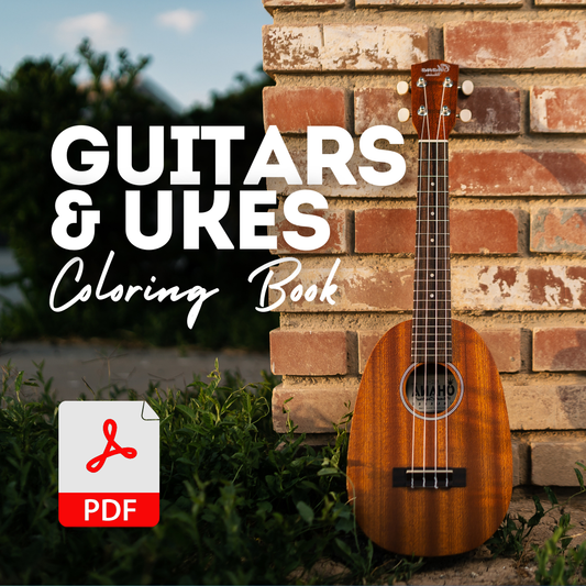 Guitars & Ukes Coloring Book | Over 48 Pages! Coloring Instant Digital Download, Print Ready