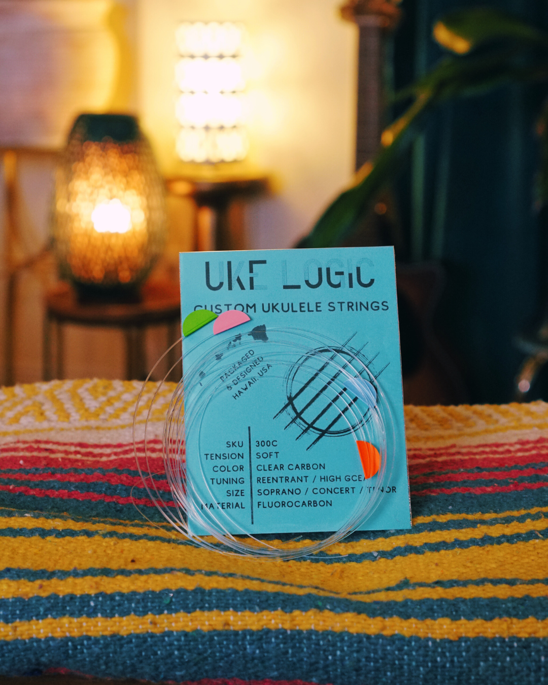 Uke Logic Custom Ukulele Strings – Soft Tension | High G | Clear Carbon | Soprano, Concert, Tenor