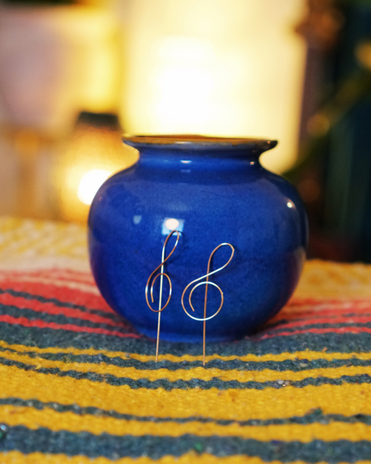 Treble Clef Dangle Earrings β Rose Gold Boho Style π΅