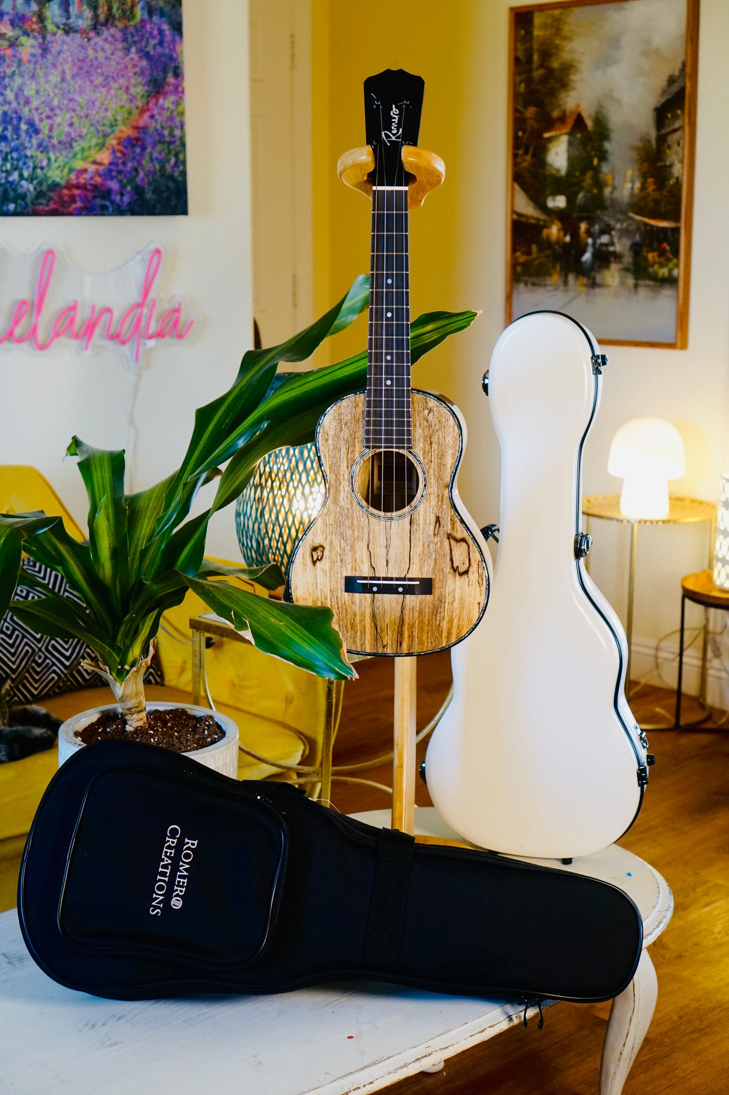 One-of-a-Kind Solid Mango Wood Signature Romero Tenor Ukulele Bundle
