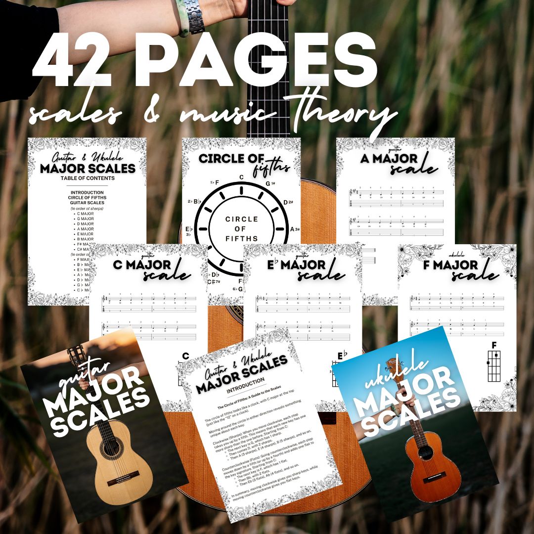 All Major Scales BUNDLE (Guitars and Ukuleles) PDF Instant Download