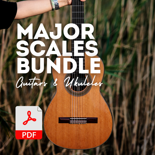 All Major Scales BUNDLE (Guitars and Ukuleles) PDF Instant Download