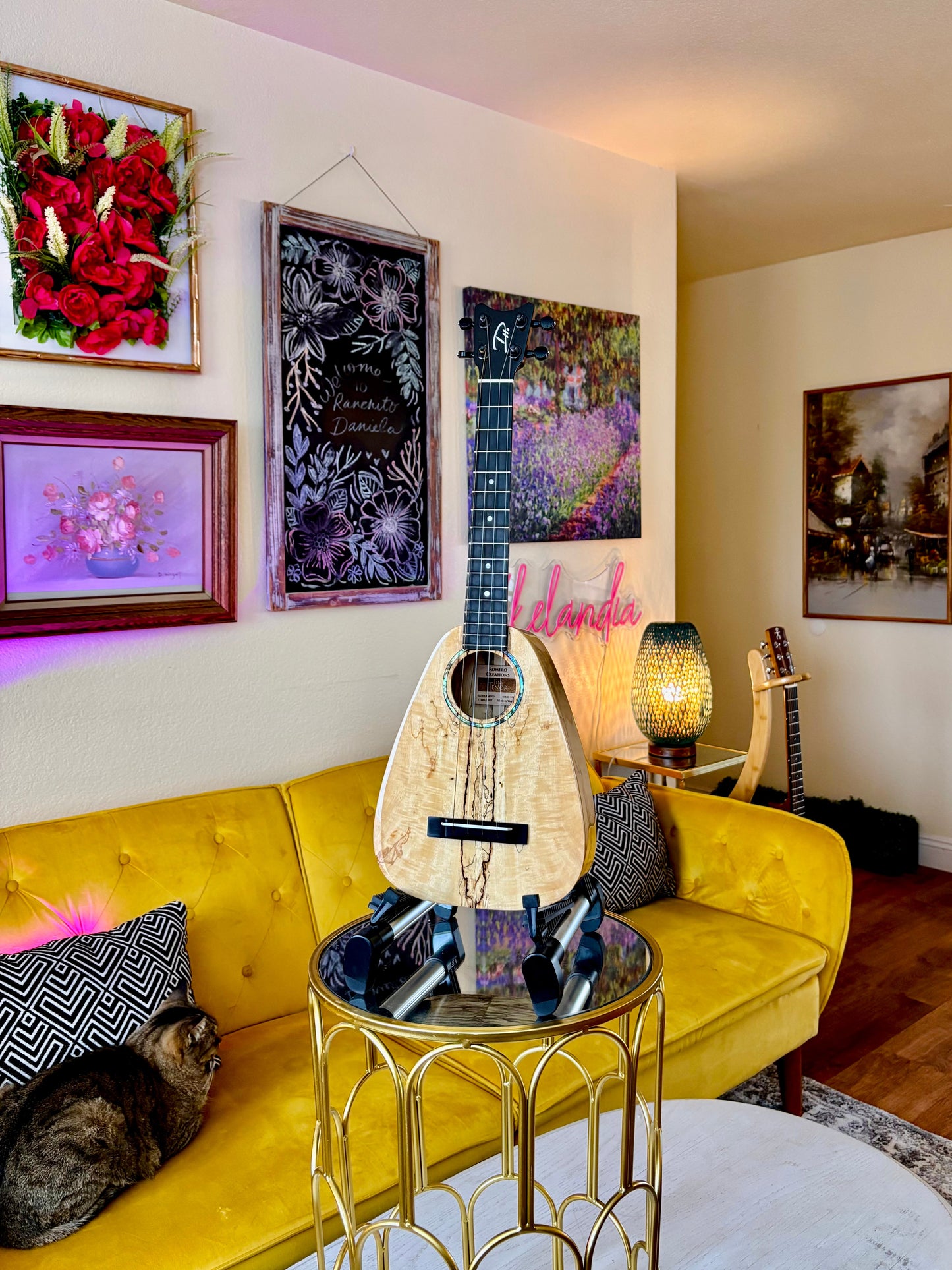 Romero Creations Daniel Ho Tiny Tenor – Solid Mango Low G Ukulele Bundle (Gig Bag + Humidifier + Free Shipping)