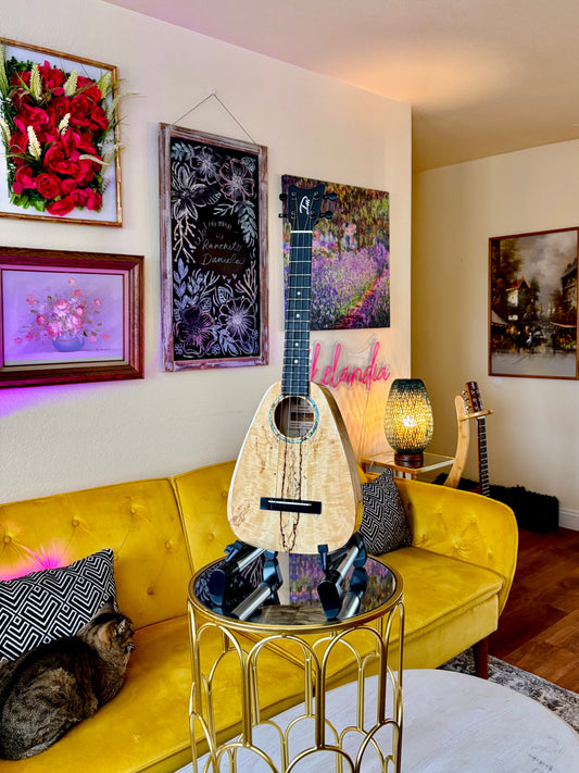 Romero Creations Daniel Ho Tiny Tenor – Solid Mango Low G Ukulele Bundle (Gig Bag + Humidifier + Free Shipping)