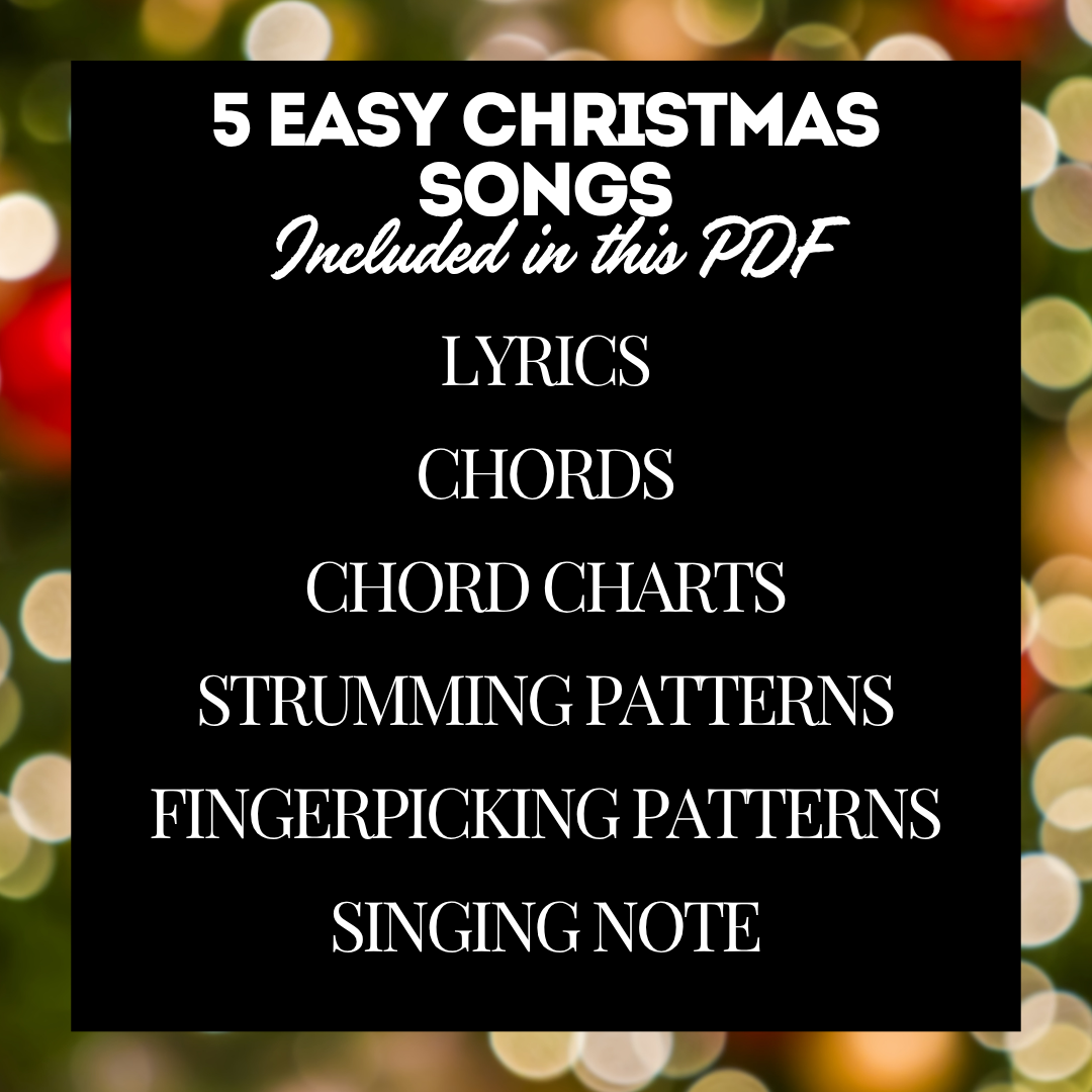 5 Easy Christmas Songs PDF Guitar + Ukulele Instant Download