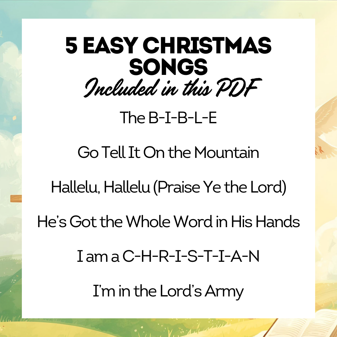 12 Children's Gospel Songs Ukulele Songbook PDF Instant Download