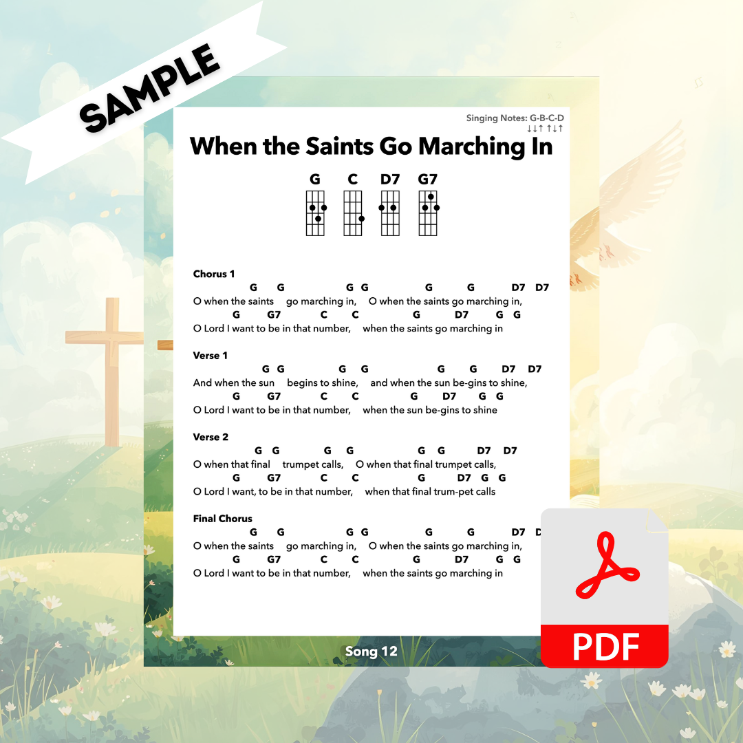 12 Children's Gospel Songs Ukulele Songbook PDF Instant Download