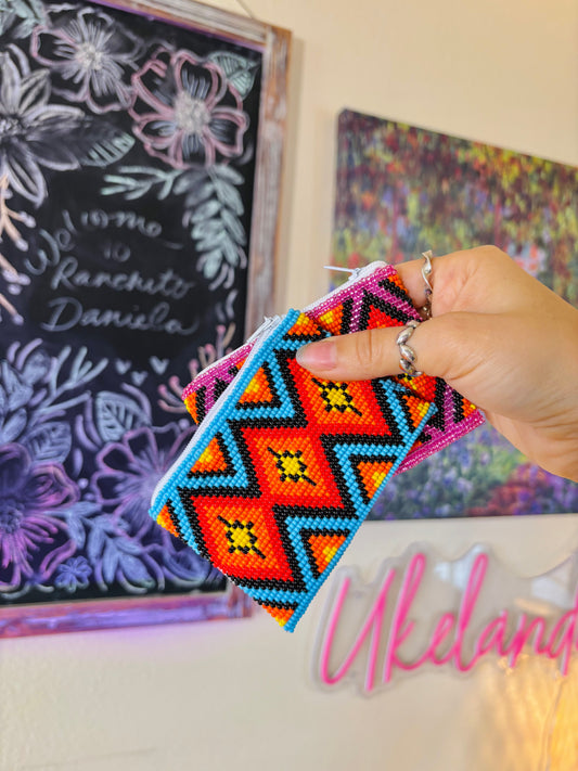 Beaded Seed Bead Coin Purse – Handmade Diamond Pattern Pouch (Limited Colors!)