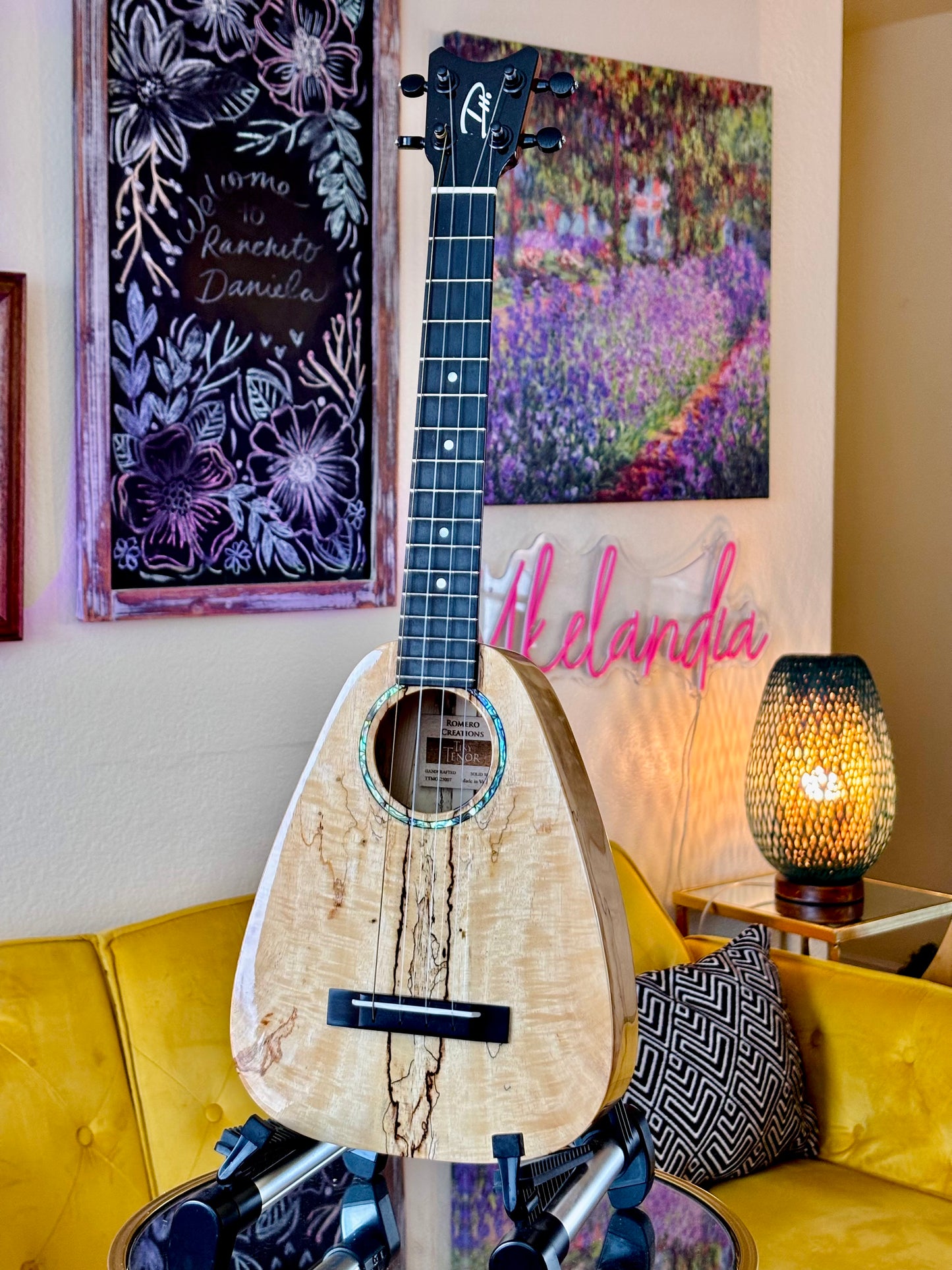 Romero Creations Daniel Ho Tiny Tenor – Solid Mango Low G Ukulele Bundle (Gig Bag + Humidifier + Free Shipping)