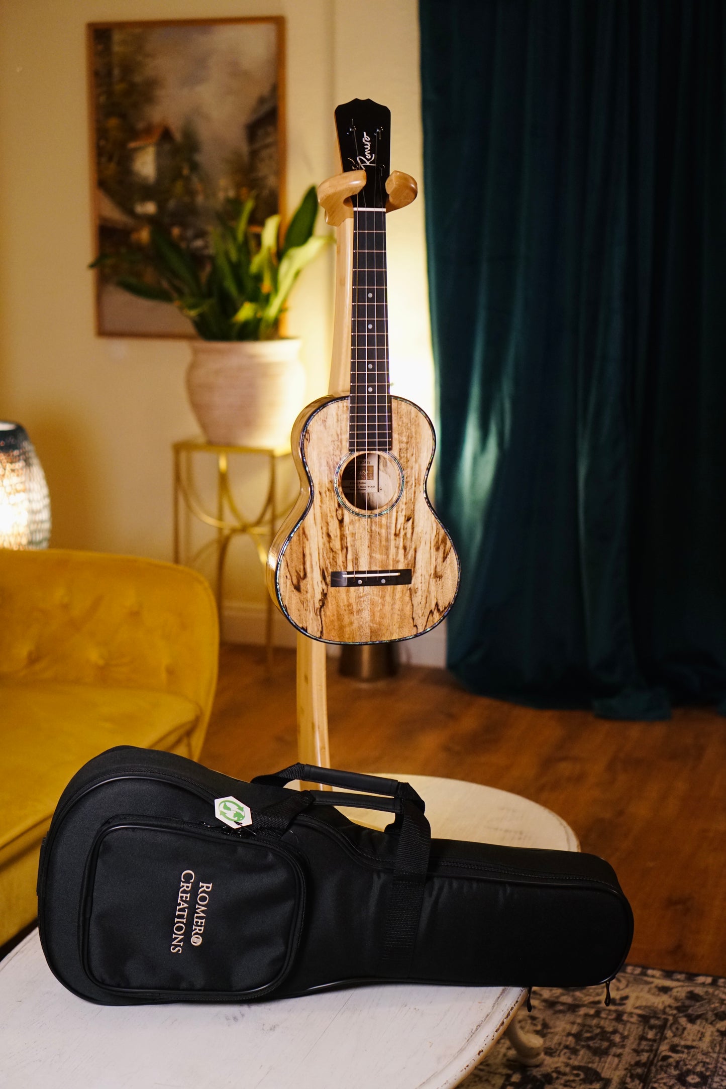 One-of-a-Kind Solid Mango Wood Signature Romero Tenor Ukulele Bundle