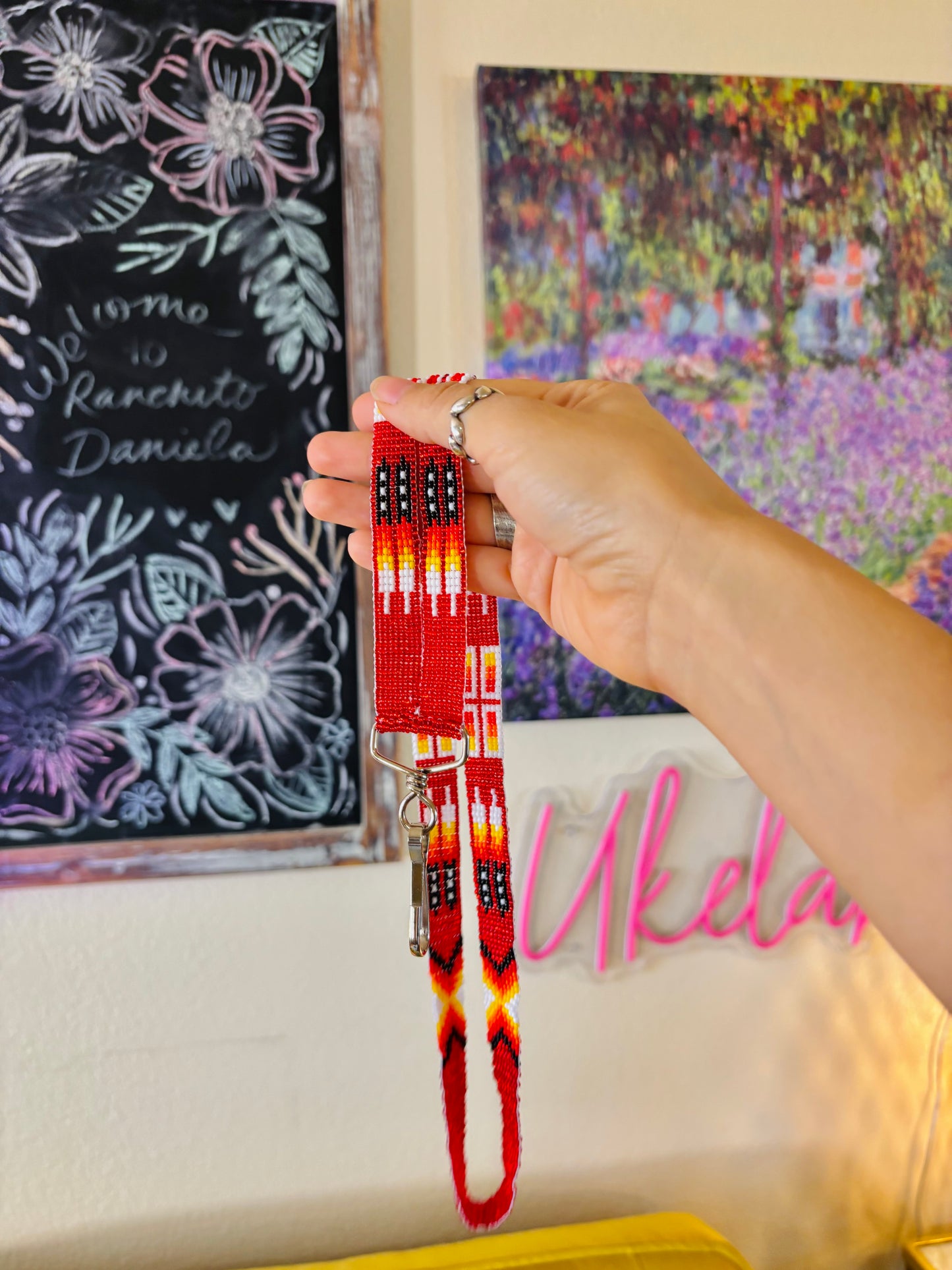 🌈 Native-Inspired Guatemalan Seed Bead Lanyard